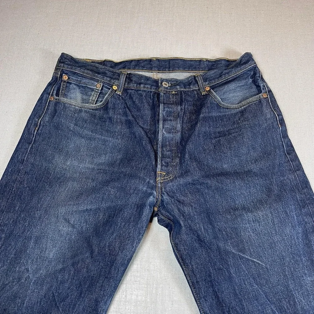 Levis Jeans Mens 40x34 Blue 501 XX Straight Fit Button‎ Fly Dark Wash Denim